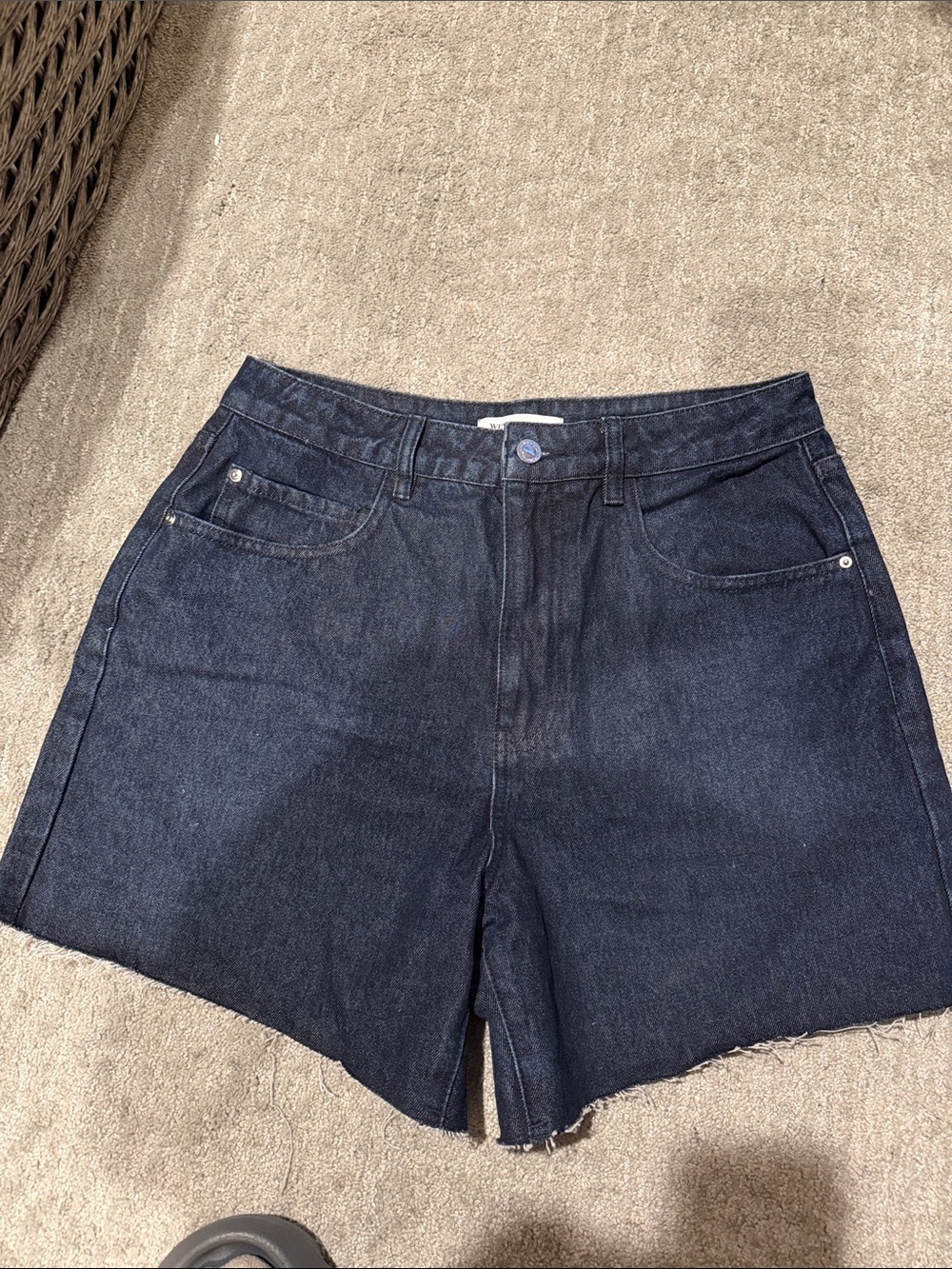 WeWoreWhat Dark Indigo High-Rise Denim Shorts